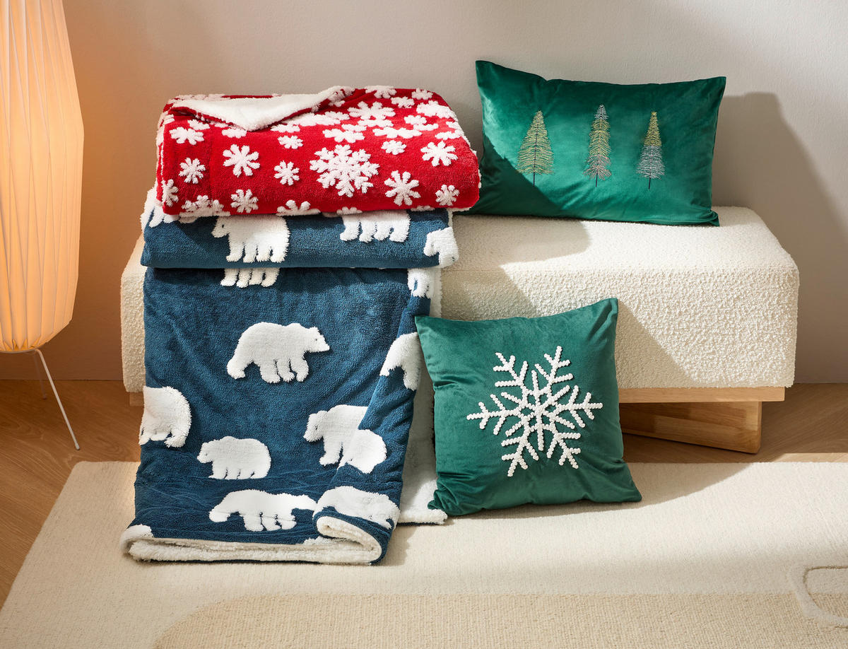 DOMÁCÍ DEKA, polyester, 150/200 cm - modrá, textil (150/200cm) - X-Mas