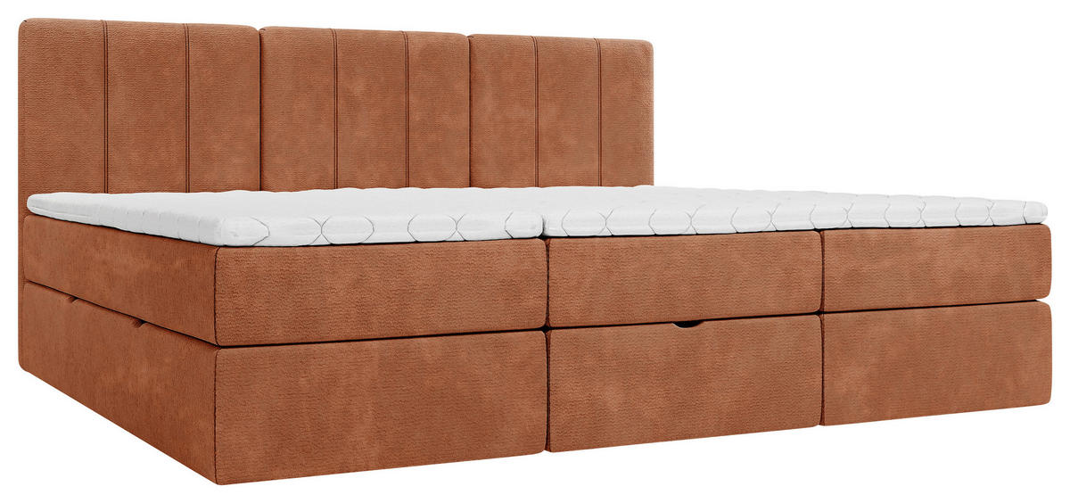 FAMILIENBETT - Rotbraun/Schwarz, Design, Holzwerkstoff/Kunststoff (210/200cm) - Esposa