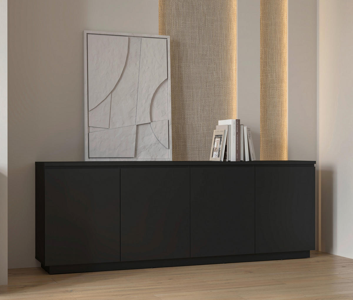 SIDEBOARD Bilbao 200/72/34,5 cm  - Schwarz, Design, Holzwerkstoff (200/72/34,5cm) - MID.YOU