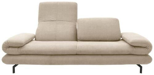 2,5-SITZER mit Funktionen Webstoff Beige  - Beige/Schwarz, Design, Textil/Metall (224 (284)/83 (110)/98cm) - LOOKS by W.Joop