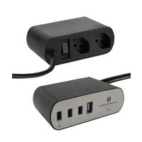 STECKDOSENLEISTE - Silberfarben/Schwarz, Basics, Kunststoff (12/4,5/7,1cm) - Eglo