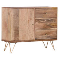 KOMMODE  in 105/88/43 cm  - Goldfarben/Naturfarben, Design, Holz/Metall (105/88/43cm) - Landscape