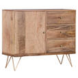 KOMMODE  in 105/88/43 cm  - Goldfarben/Naturfarben, Design, Holz/Metall (105/88/43cm) - Landscape