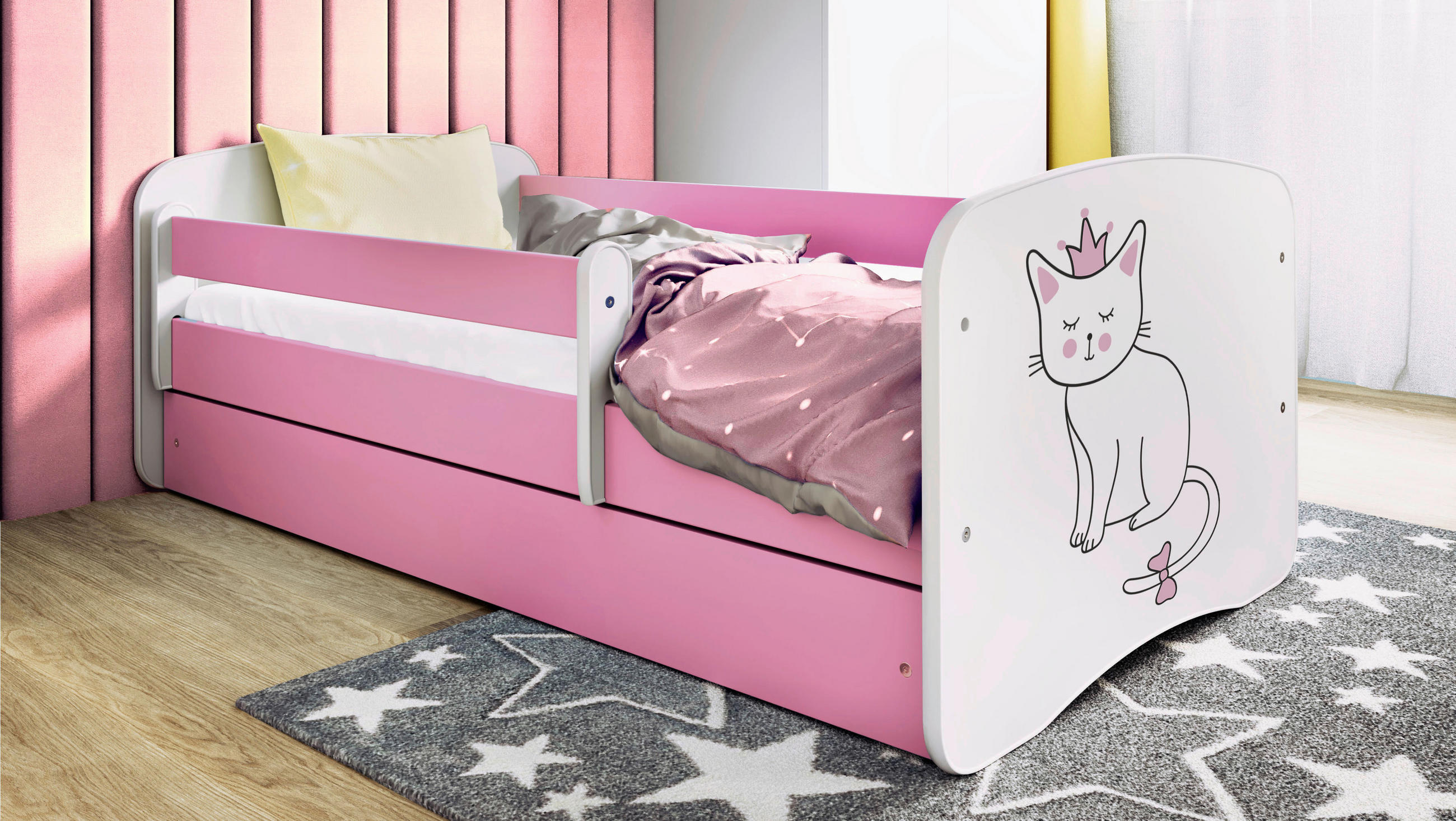 KINDER-/JUNIORBETT - Pink/Birkefarben, MODERN, Holz/Holzwerkstoff (80/160cm) - MID.YOU