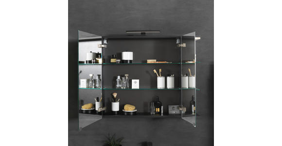 BADEZIMMER 91 cm  - Schwarz/Weiß, MODERN, Glas/Holzwerkstoff (91cm) - Dieter Knoll