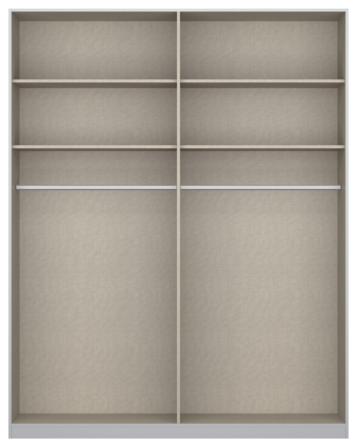 GARDEROB MED GÅNGJÄRN 181/229/54 cm 4-dörrar - ljusgrå/aluminiumfärg, Modern, trämaterial (181/229/54cm) - Rauch Möbel