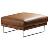 HOCKER in Leder Cognac  - Chromfarben/Cognac, Design, Leder/Metall (96/45/80cm) - Livetastic