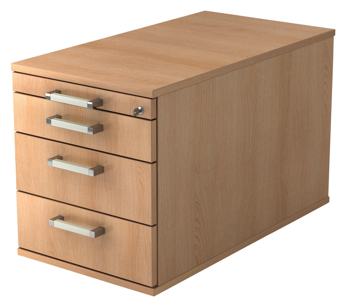 ROLLCONTAINER Eichefarben  - Eichefarben/Silberfarben, KONVENTIONELL, Holzwerkstoff/Metall (42,8/51,2/80cm) - Venda