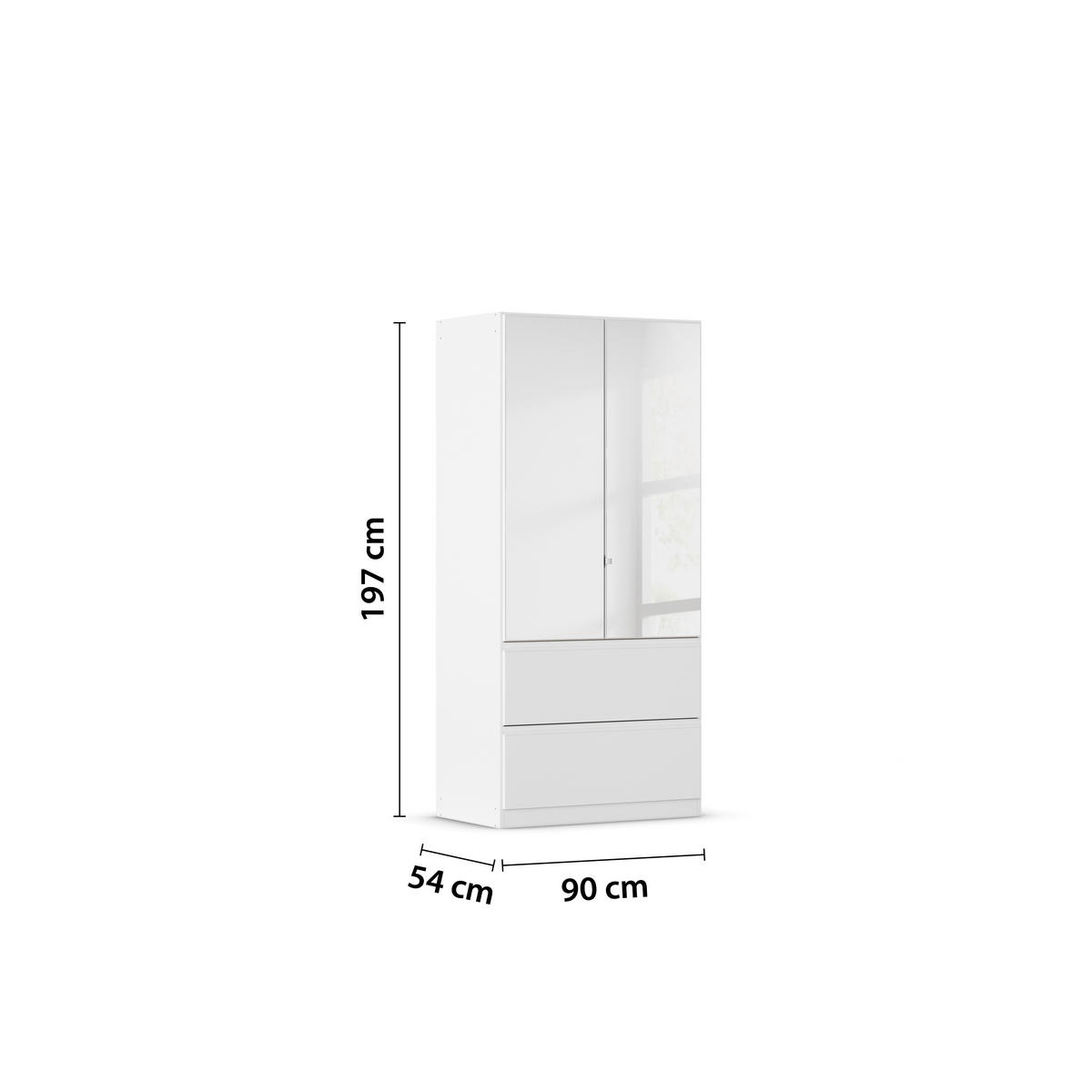 DREHTÜRENSCHRANK in Weiss  - Weiss, Modern, Holzwerkstoff (91/197/54cm) - Rauch Möbel