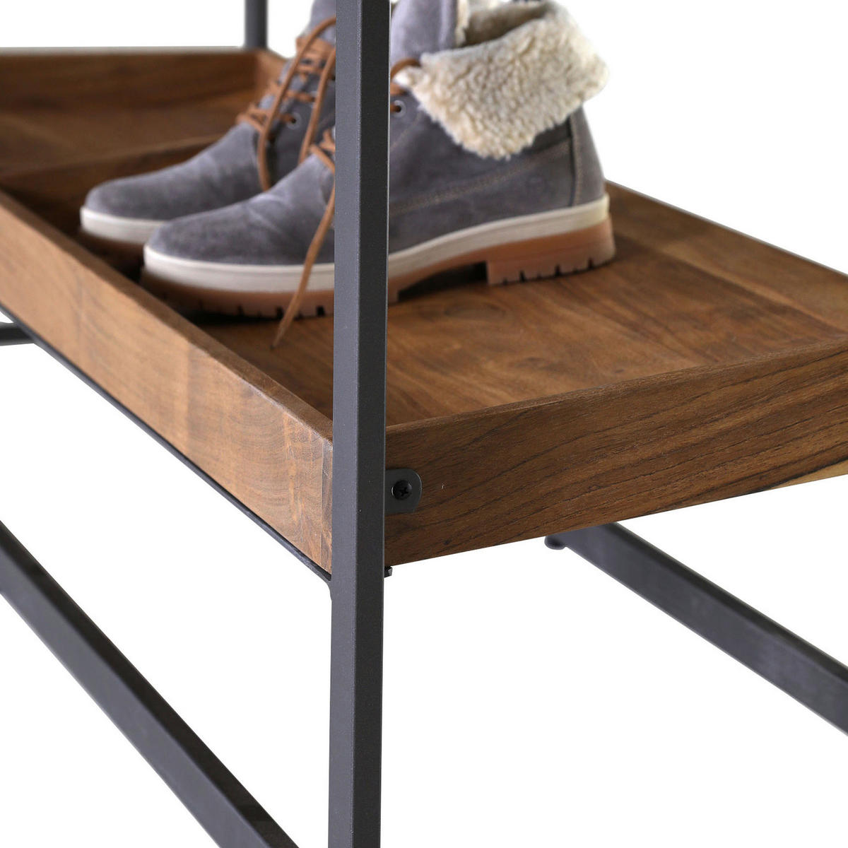 GARDEROBE  in 145/150/48 cm  - Anthrazit/Akaziefarben, Design, Holz/Metall (145/150/48cm)