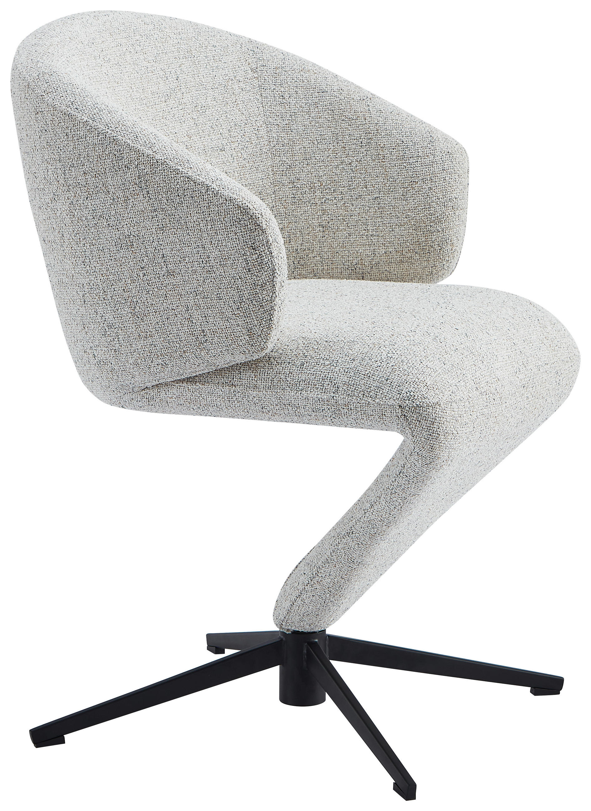 ARMLEHNSTUHL  in Eisen Leinenoptik  - Creme/Schwarz, Design, Textil/Metall (62/82/62cm) - Moderano