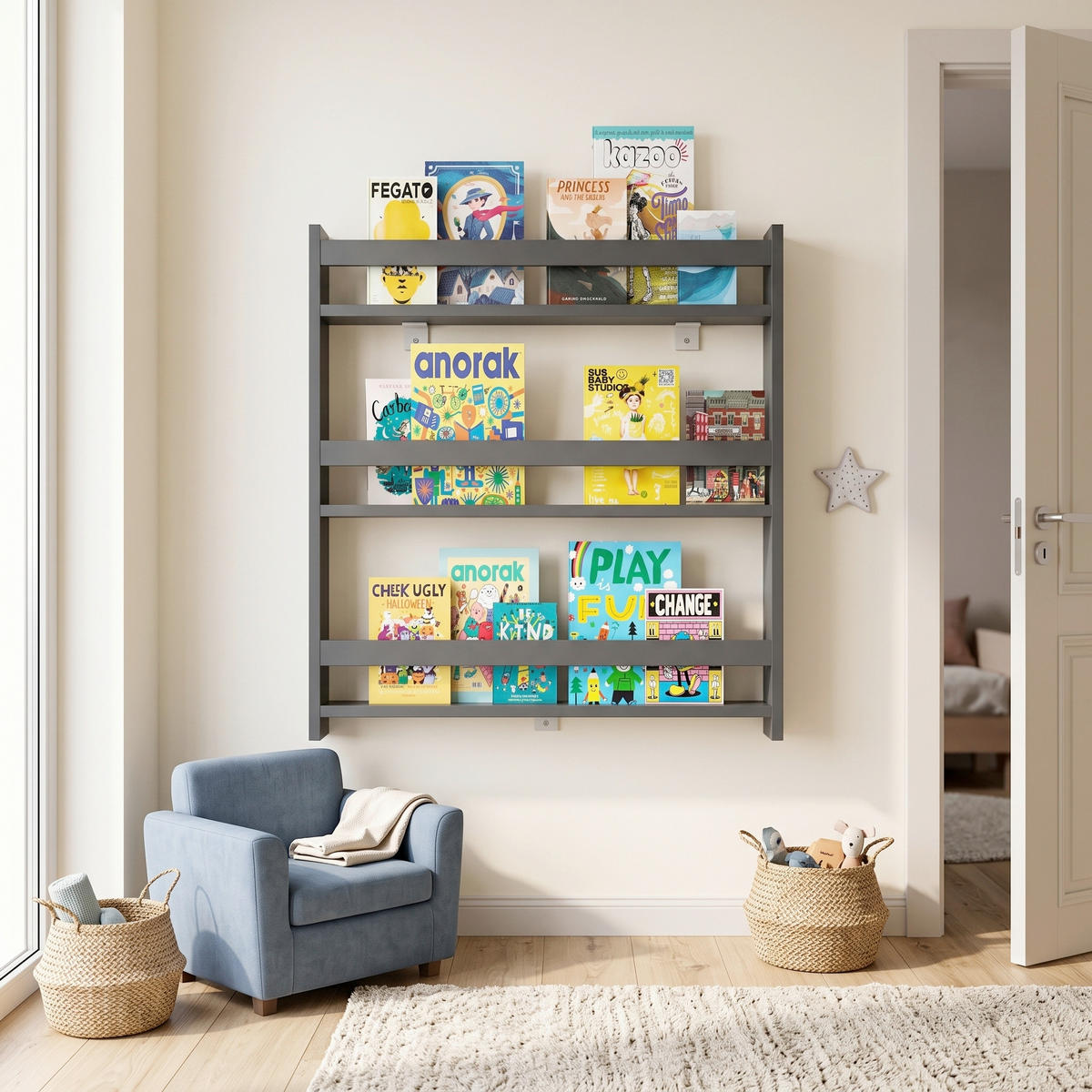 REGAL  70/80/10 cm Anthrazit  - Anthrazit, Modern, Holzwerkstoff (70/80/10cm) - Livetastic