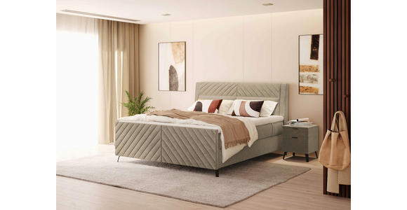 BOXSPRINGBETT 180/200 cm in Cappuccino - Schwarz/Cappuccino, Design, Textil/Metall (180/200cm) - Esposa