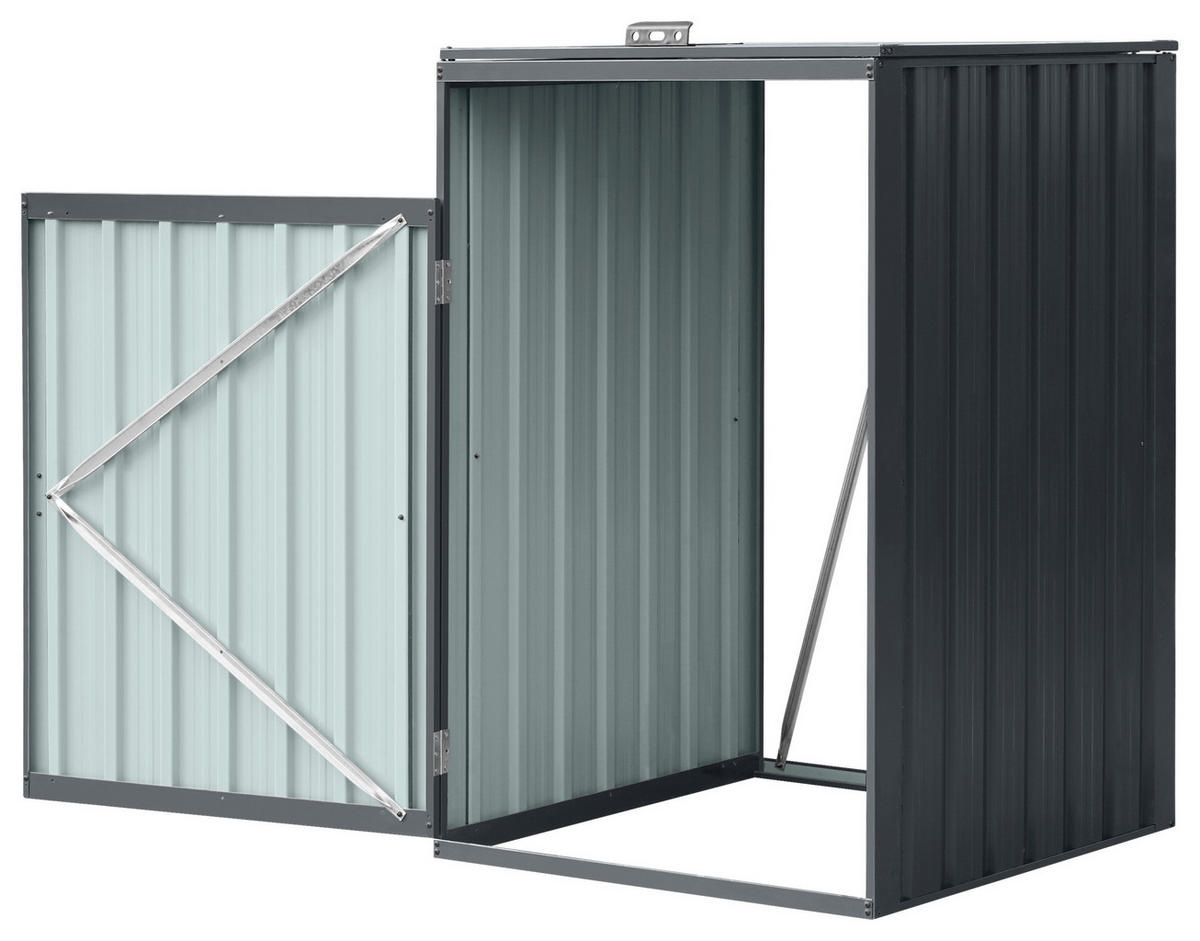 MÜLLTONNENBOX - Anthrazit, KONVENTIONELL, Metall (80/80/122cm) - Ambia Garden
