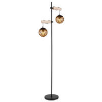 STEHLEUCHTE - Bernsteinfarben/Schwarz, Design, Holz/Kunststoff (51/25/168cm) - Globo