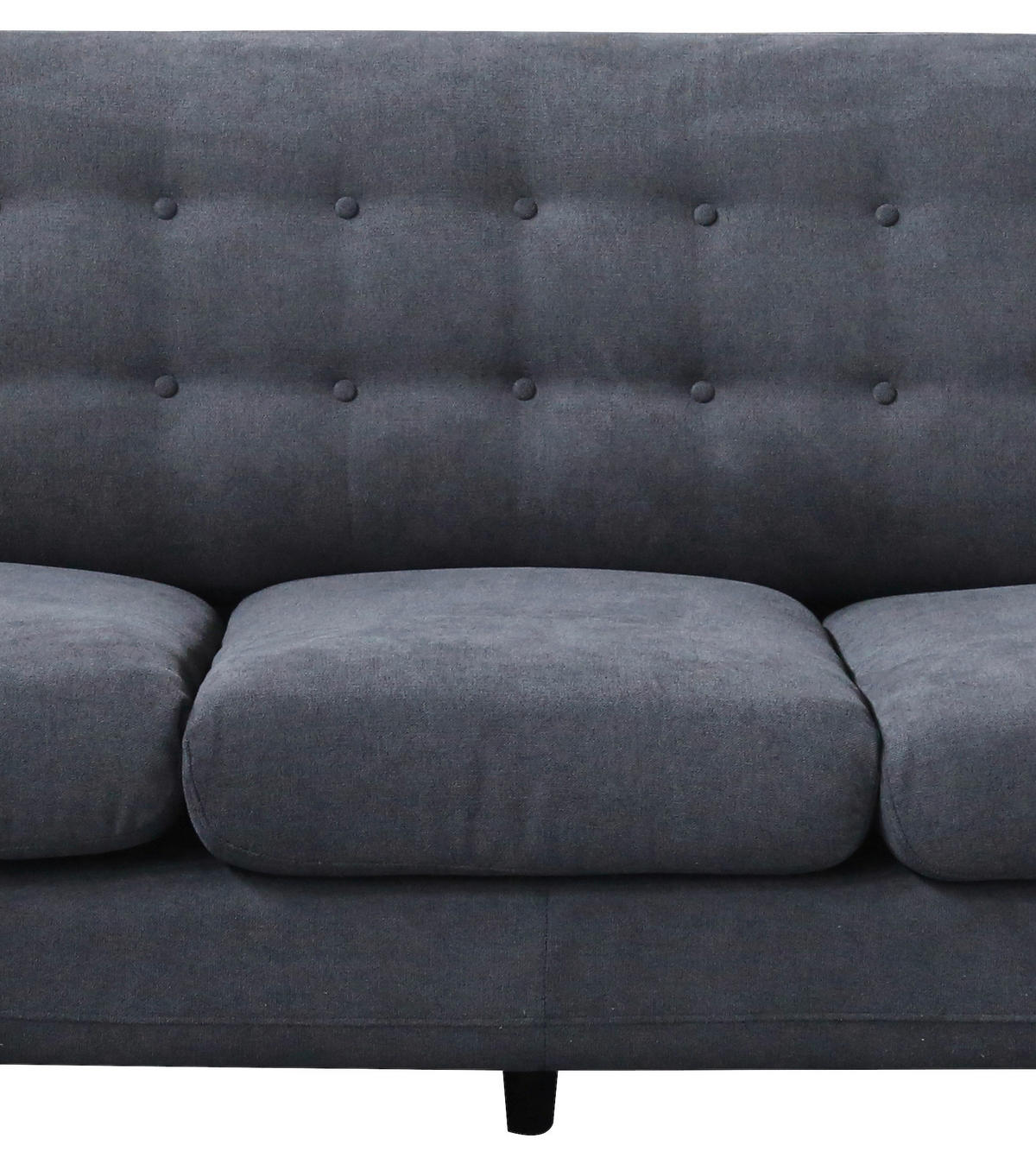 3-SITZER-SOFA Mikrofaser Schwarz, Dunkelgrau  - Dunkelgrau/Schwarz, MODERN, Holz/Textil (181/82/85cm) - MID.YOU