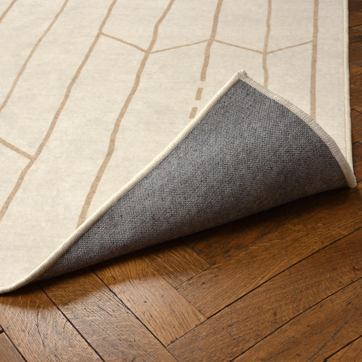 FLACHWEBETEPPICH 80/150 cm LIVING-TUAREG Creme, Honig  - Creme/Honig, Design, Kunststoff/Textil (80/150cm) - Lindorug
