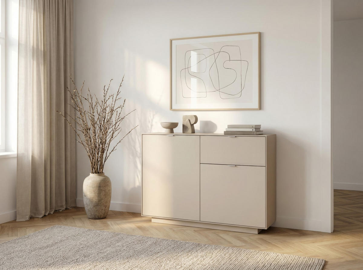 KOMMODE Sivas, 120/90/37,5 cm,  - Sandfarben, Design, Holzwerkstoff/Kunststoff (120/90/37,5cm) - MID.YOU