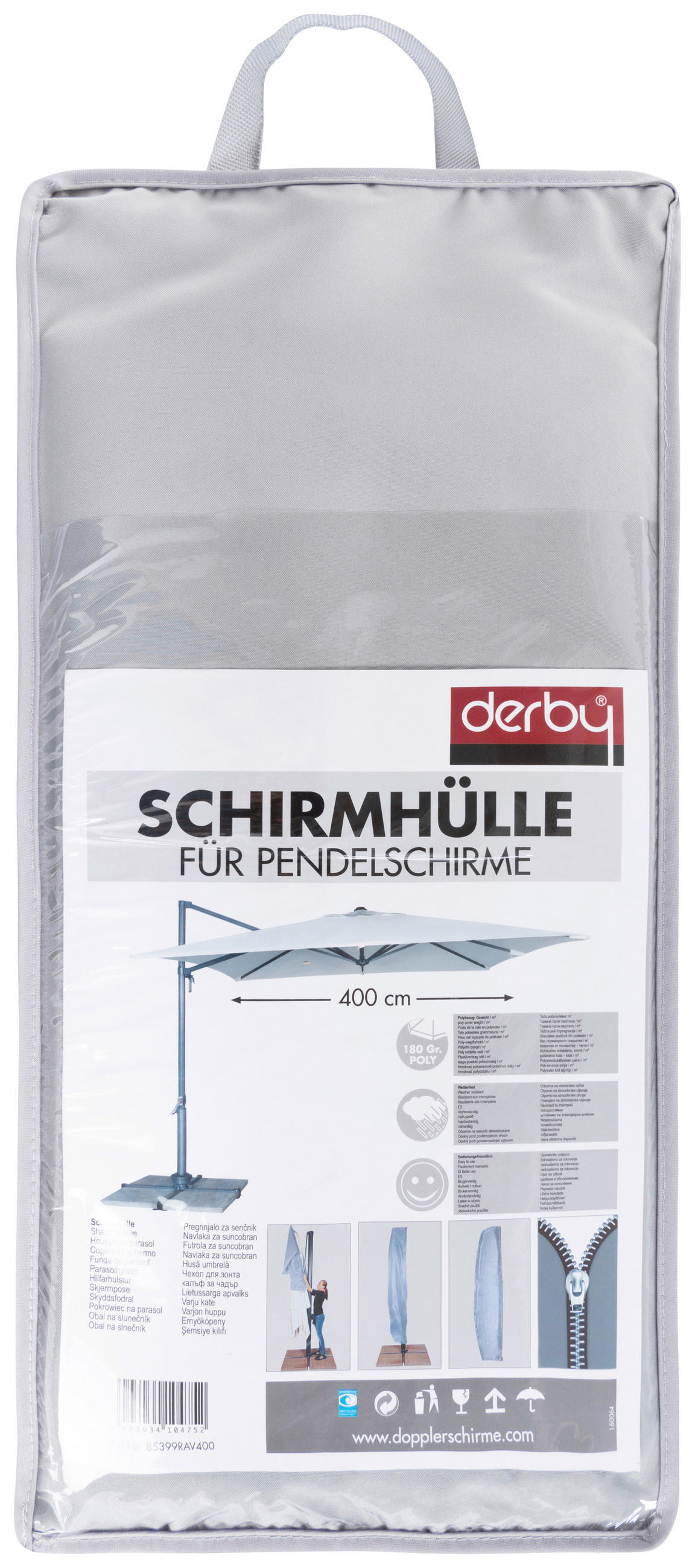 SCHIRMHÜLLE Grau   - Grau, Basics, Textil (400/400cm) - Doppler