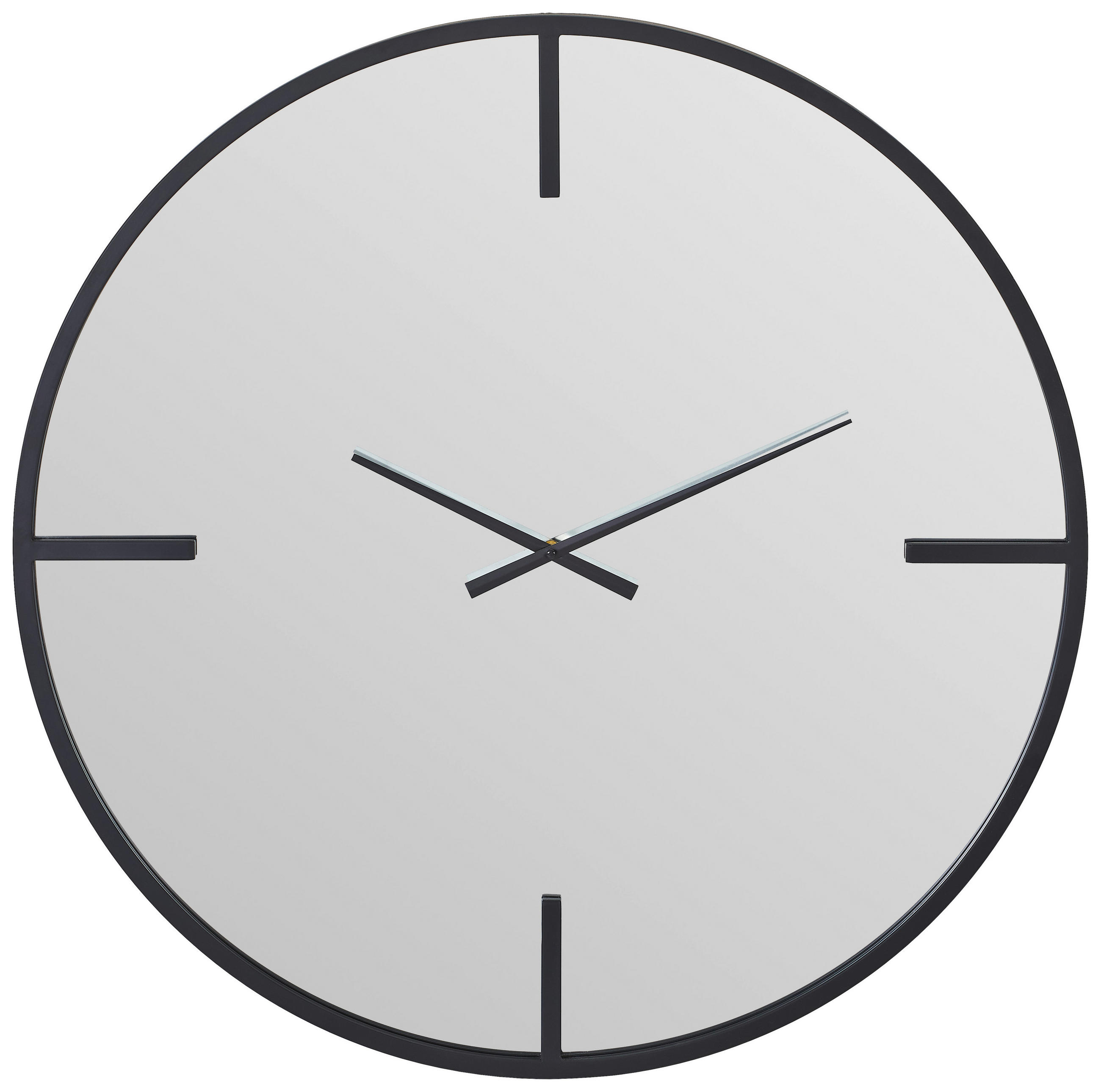 WANDUHR Schwarz 80/80/4 cm  - Schwarz, Design, Glas/Holzwerkstoff (80/80/4cm) - Xora