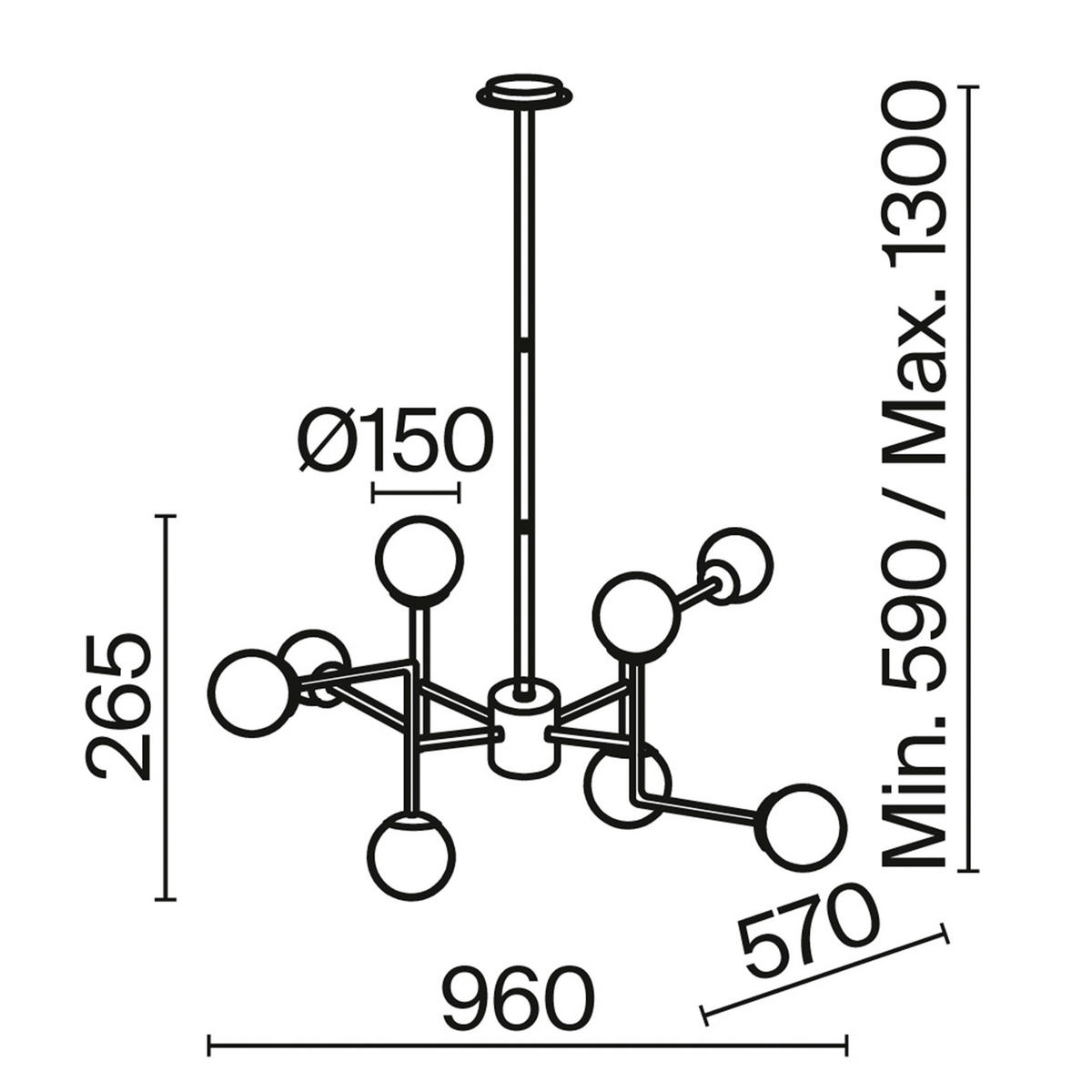 TAKKRONA 96/57/26,5 cm  - nickelfärgad, Trend, metall/glas (96/57/26,5cm) - MAYTONI