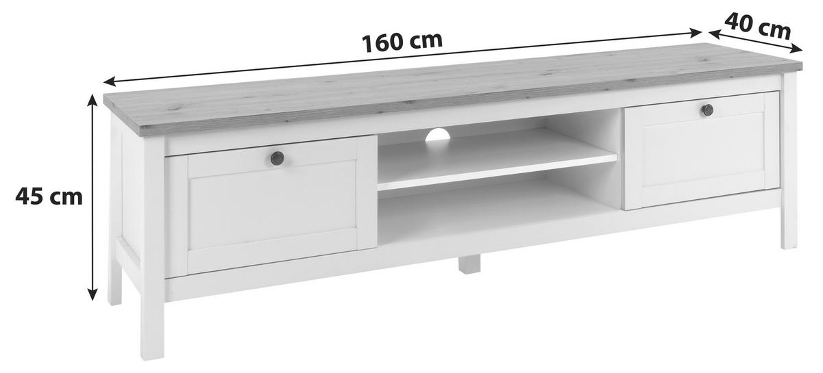 LOWBOARD  in  - Eichefarben, KONVENTIONELL, Holzwerkstoff/Metall (160/45cm) - MID.YOU
