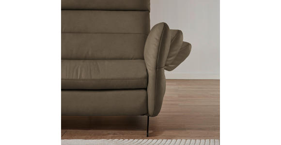 ECKSOFA in Echtleder Hellbraun 169/298 cm - Hellbraun/Schwarz, Design, Leder/Metall (169/298cm) - Dieter Knoll