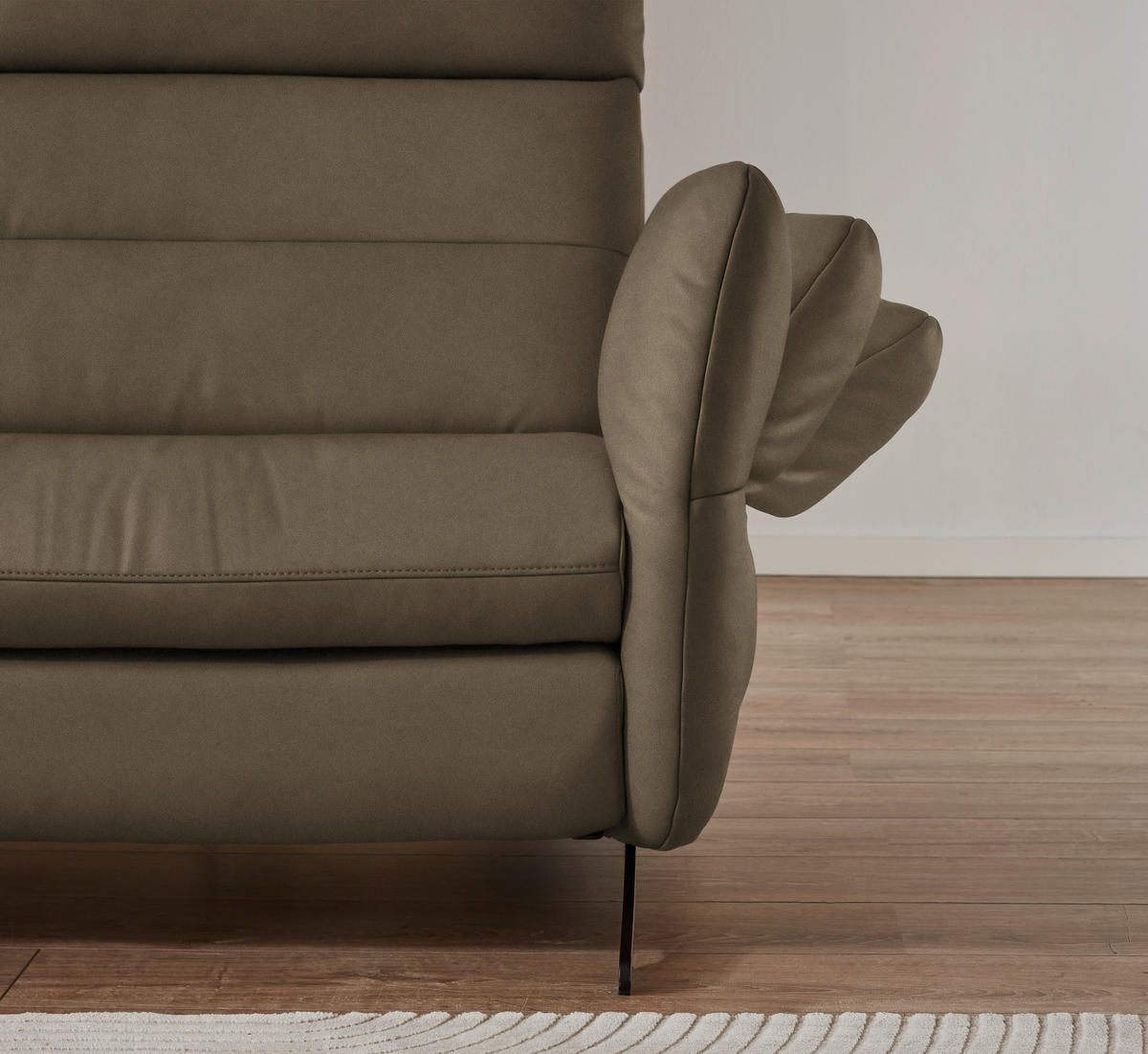 ECKSOFA in Echtleder Hellbraun  - Hellbraun/Schwarz, Design, Leder/Metall (169/298cm) - Dieter Knoll