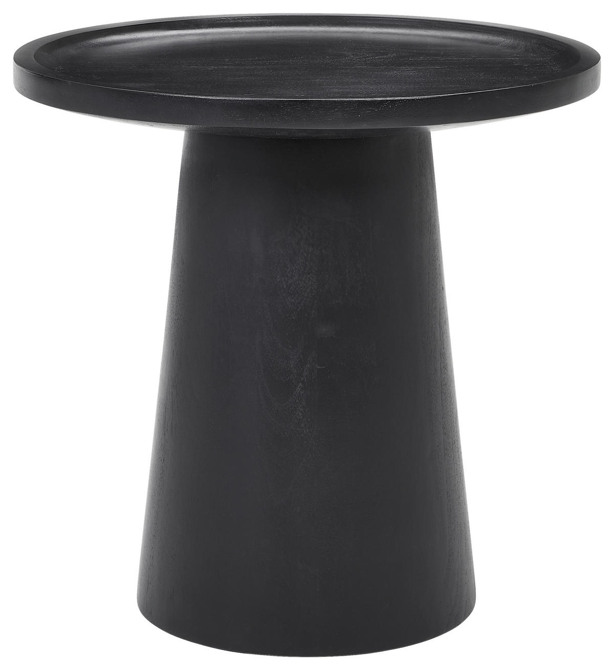 BEISTELLTISCH 33/33/43 cm Akazie vollmassiv Schwarz rund  - Schwarz, Design, Holz (33/33/43cm) - Carryhome