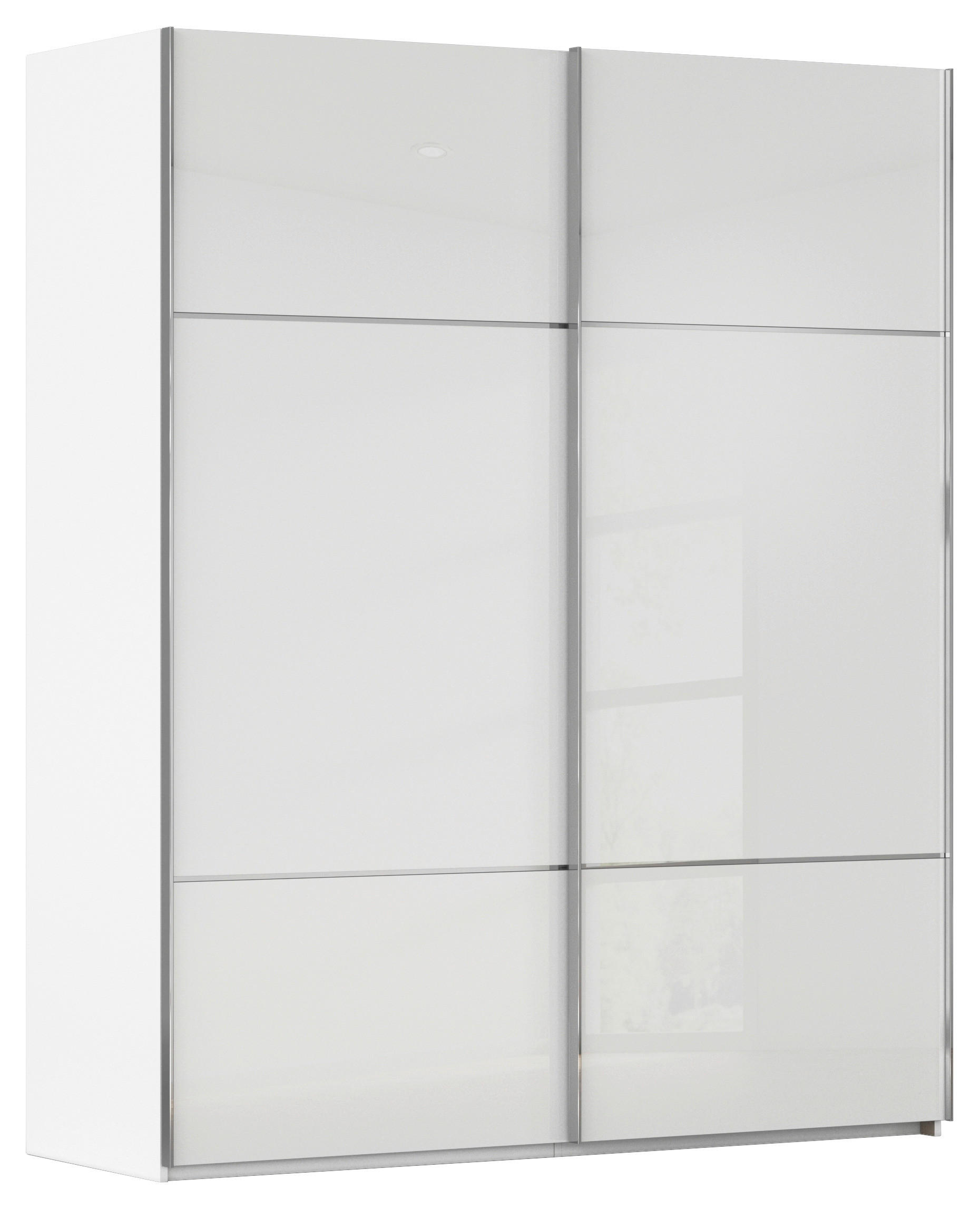 SCHWEBETÜRENSCHRANK 162/223/68 cm,  in Weiß, 2 Tür(en)  - Weiß, KONVENTIONELL, Glas/Holzwerkstoff (162/223/68cm) - Novel