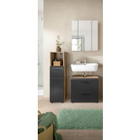 BADRUM 90 cm  - mörk ek/svart, Basics, trämaterial/plast (90cm) - MID.YOU