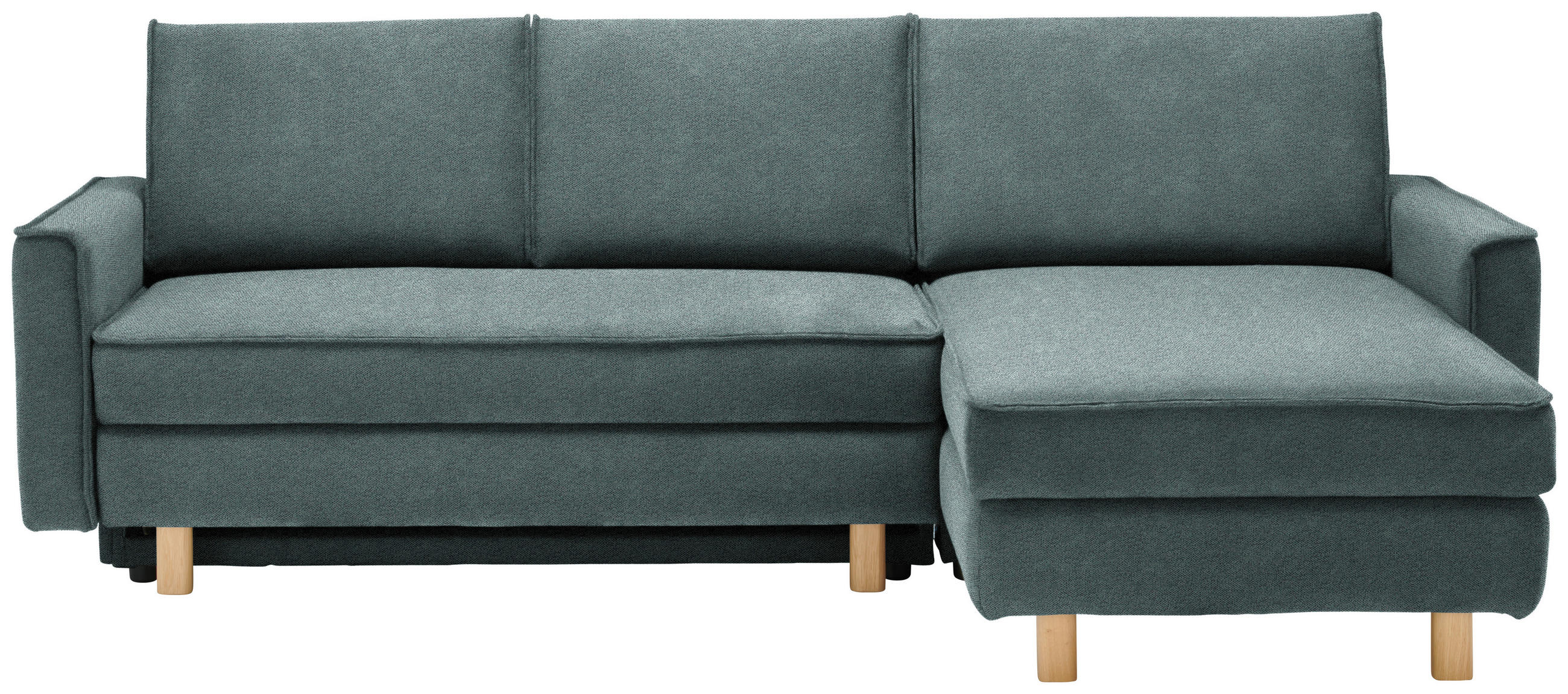 ECKSOFA  in Chenille Petrol  237/170 cm  - Eichefarben/Petrol, KONVENTIONELL, Holz/Textil (237/170cm) - Sedda