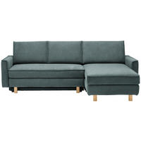 ECKSOFA  in Chenille Petrol  237/170 cm  - Eichefarben/Petrol, KONVENTIONELL, Holz/Textil (237/170cm) - Sedda