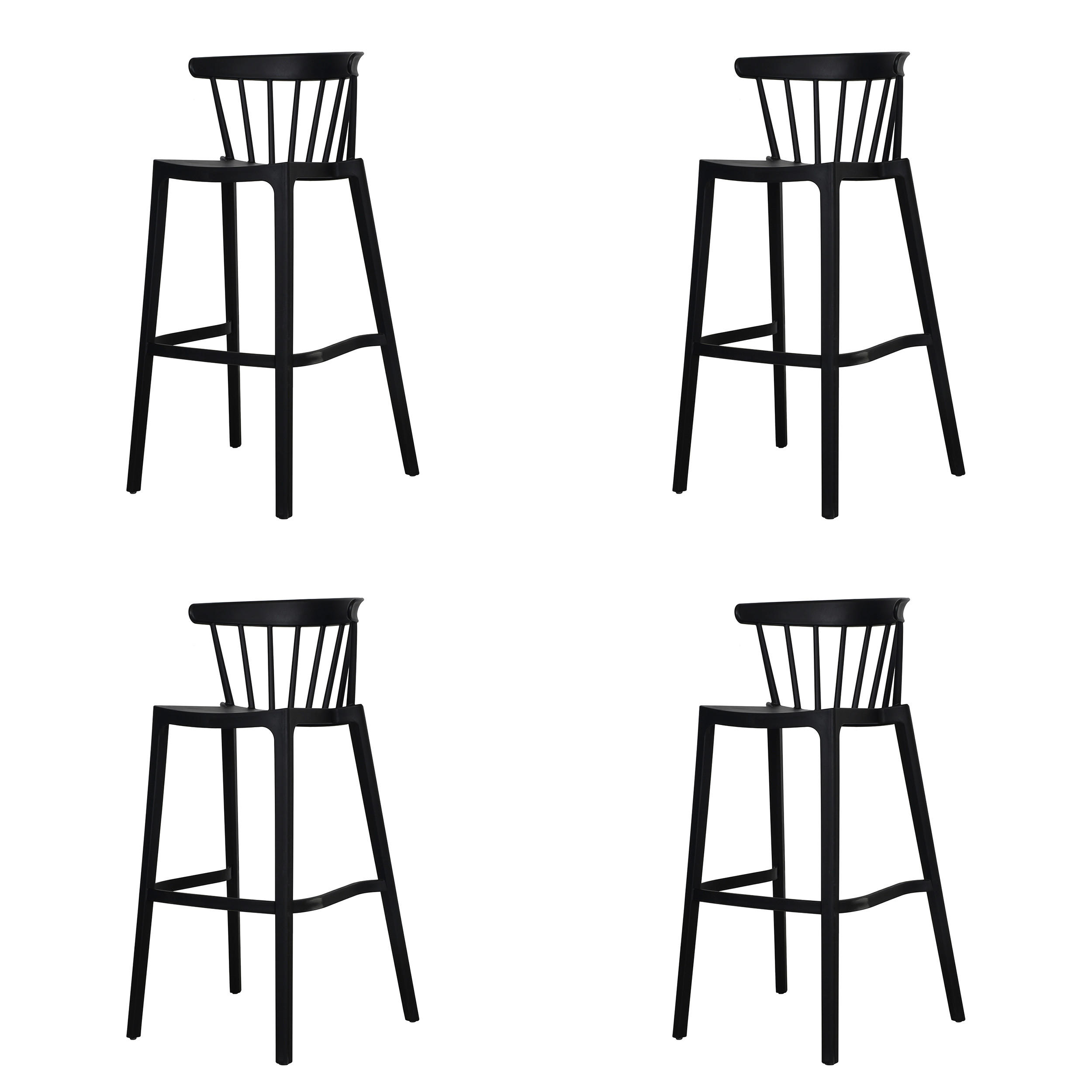 STUHL Schwarz  - Schwarz, Basics, Kunststoff (56/103/55cm) - Gardenson