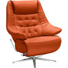 RELAXSESSEL in Leder Rot  - Rot/Alufarben, Design, Leder/Metall (84/104/81cm) - Valdera