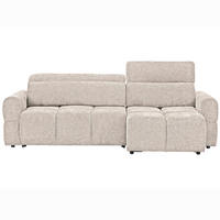 ECKSOFA Beige Chenille Bettkasten, Rücken echt, Kopfteilverstellung, Sitztiefenverstellung  - Beige/Schwarz, MODERN, Kunststoff/Textil (268/165cm) - Carryhome