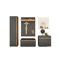 GARDEROBE 6-teilig  in 260/200/40 cm  - Anthrazit/Eiche Wotan, Design, Holzwerkstoff/Textil (260/200/40cm) - Modante