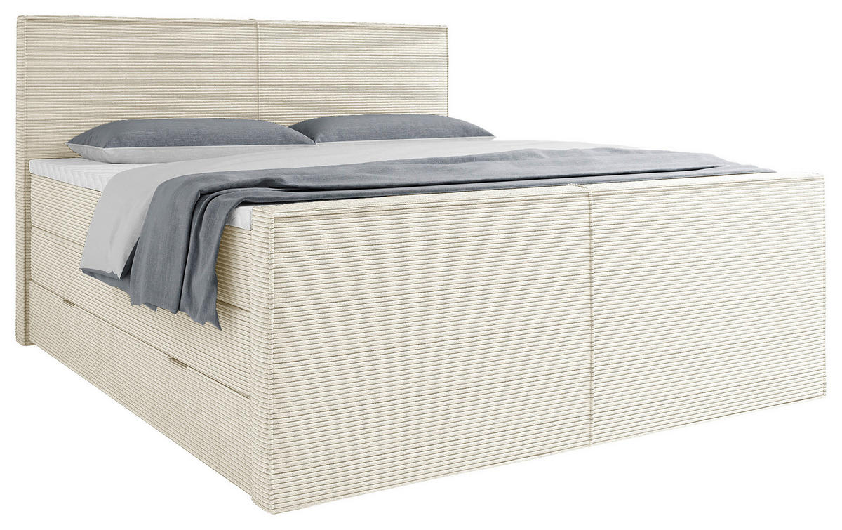 BOXSPRINGBETT 160/200 cm  in Beige  - Beige, MODERN, Textil (160/200cm) - Livetastic