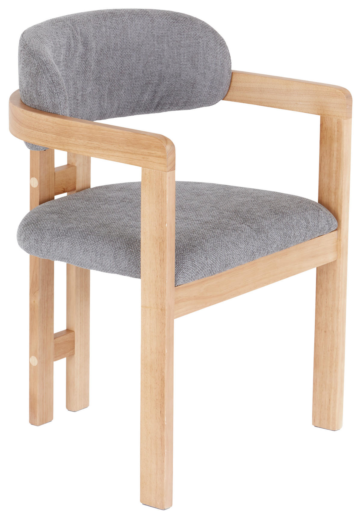 ARMLEHNSTUHL in Holz, Textil Grau, Eichefarben  - Eichefarben/Grau, MODERN, Holz/Textil (60/80/52cm) - MID.YOU