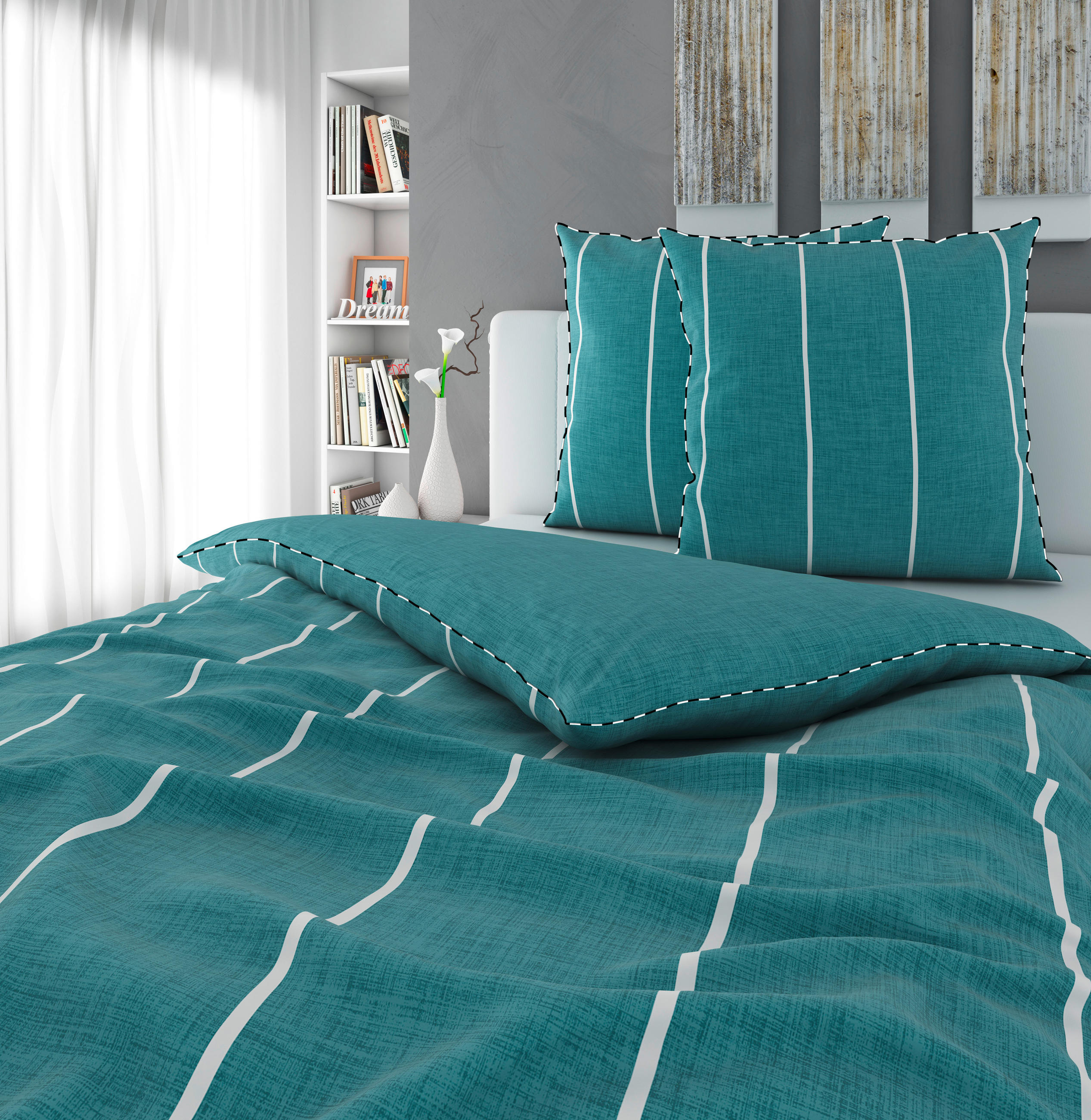WENDEBETTWÄSCHE Renforcé 200/200 cm  - Petrol, KONVENTIONELL, Textil (200/200cm) - Novel