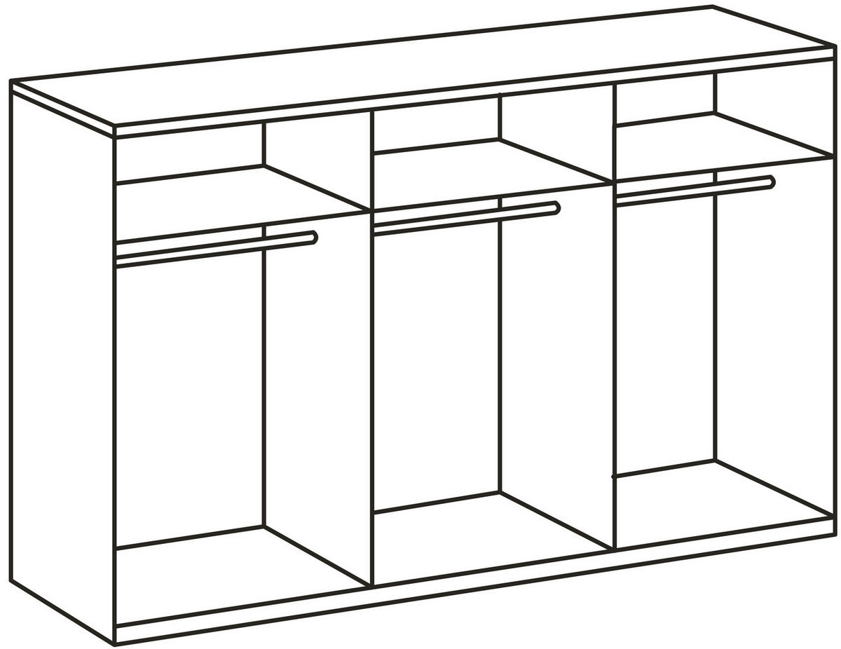 SCHWEBETÜRENSCHRANK 270/210/65 cm 3-türig Graphitfarben, Schwarz  - Graphitfarben/Schwarz, Basics, Holzwerkstoff/Metall (270/210/65cm) - Livetastic