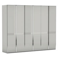 DREHTÜRENSCHRANK 298/240/63 cm 6-türig  - Chromfarben/Hellgrau, Design, Glas/Holzwerkstoff (298/240/63cm) - Joop!