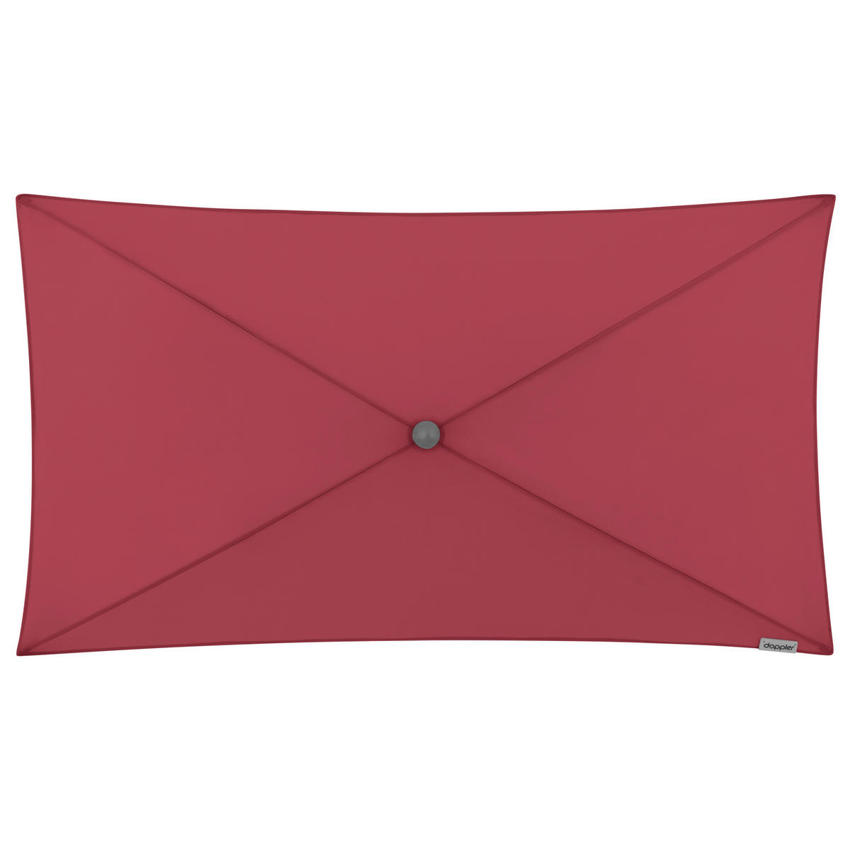 SONNENSCHIRM 225x120 cm Rot  - Silberfarben/Rot, KONVENTIONELL, Textil/Metall (225/120cm) - Doppler