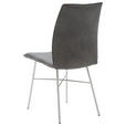 STUHL Mikrofaser Anthrazit  - Edelstahlfarben/Anthrazit, Design, Textil/Metall (46/93/57cm) - Dieter Knoll