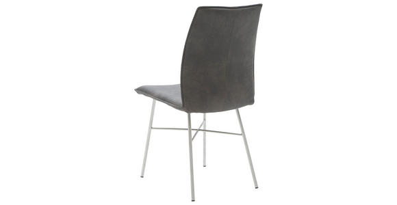 STUHL Mikrofaser Anthrazit  - Edelstahlfarben/Anthrazit, Design, Textil/Metall (46/93/57cm) - Dieter Knoll