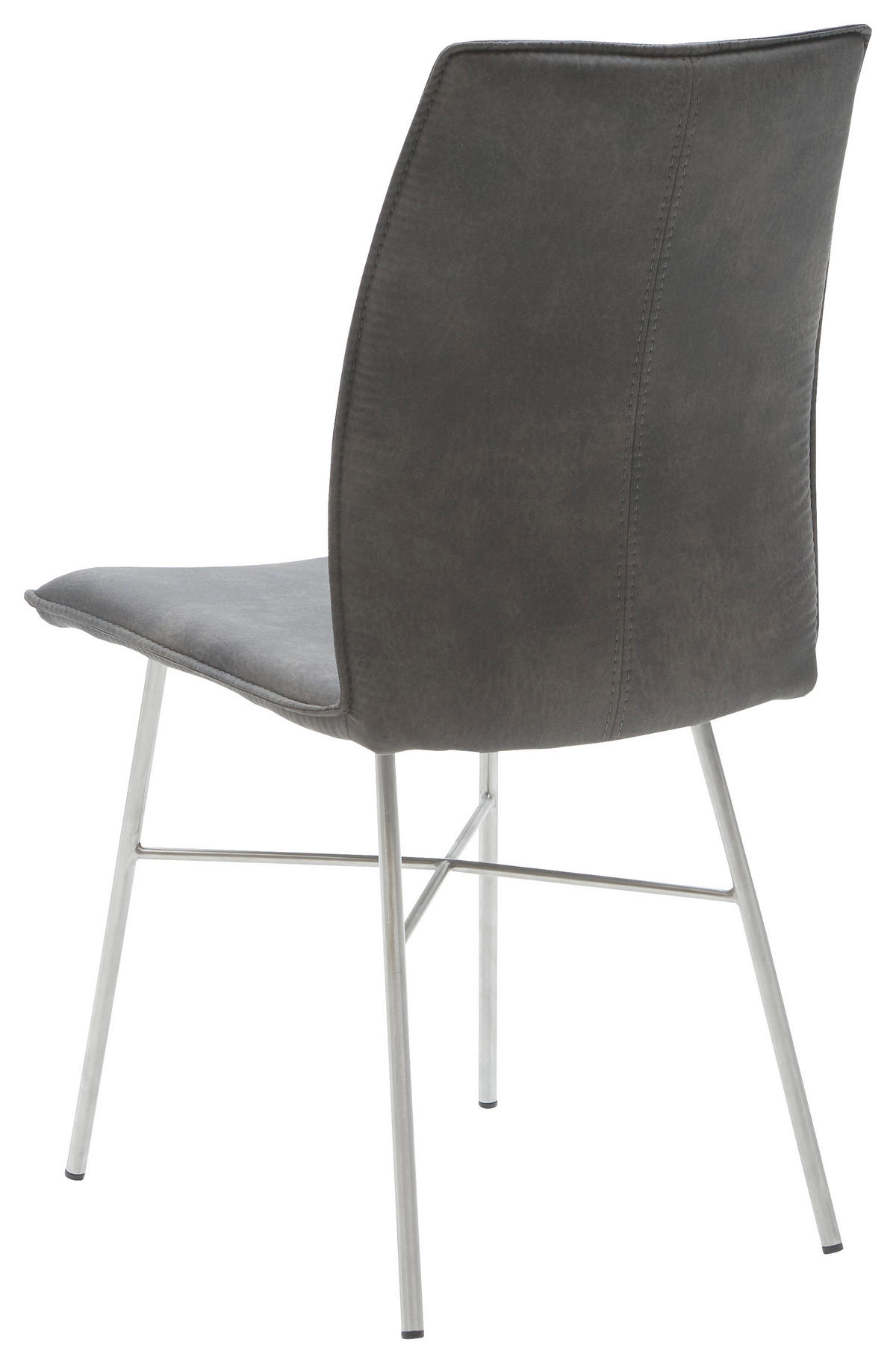 CHAISE  in Mikrofaser  - Edelstahlfarben/Anthrazit, Design, Textil/Metall (46/93/57cm) - Dieter Knoll