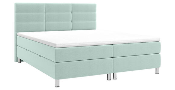 BOXBETT 180/200 cm  in Türkis  - Türkis/Chromfarben, KONVENTIONELL, Textil/Metall (180/200cm) - Carryhome