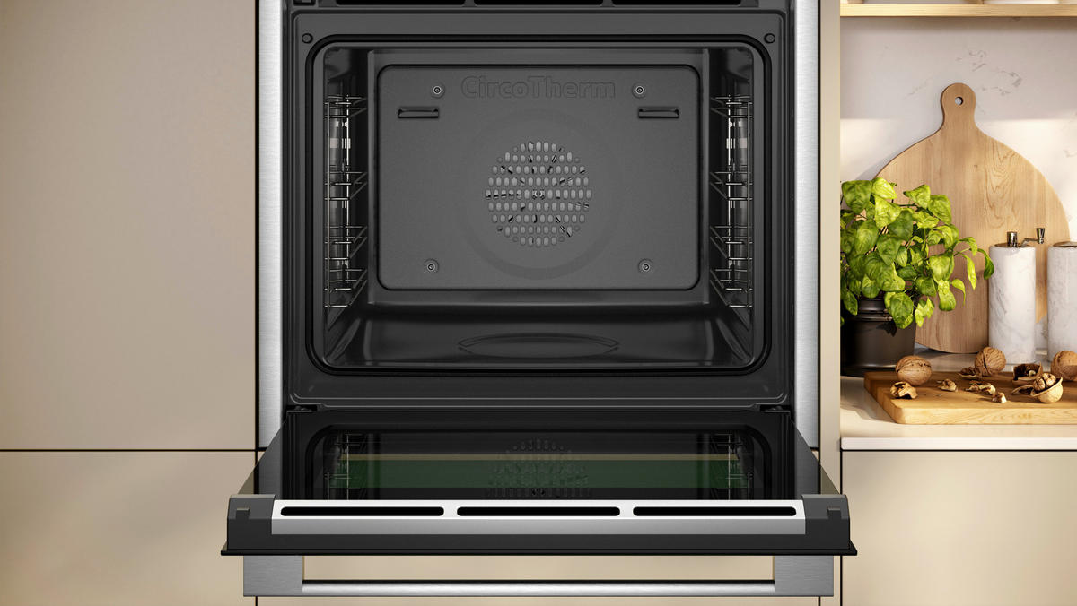 DAMPFBACKOFEN B24FS33N0  - Edelstahlfarben/Schwarz, Basics, Glas/Metall (59,6/59,5/55,0cm) - Neff