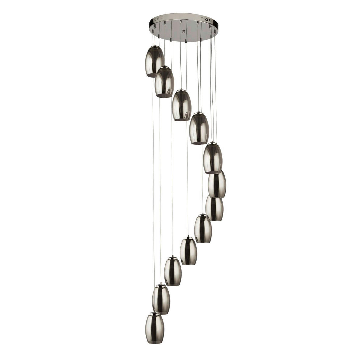LED SVJETILJKA VISEĆA  52/200 cm      Cyclone  - boje kroma, Design, staklo/metal (52/200cm)