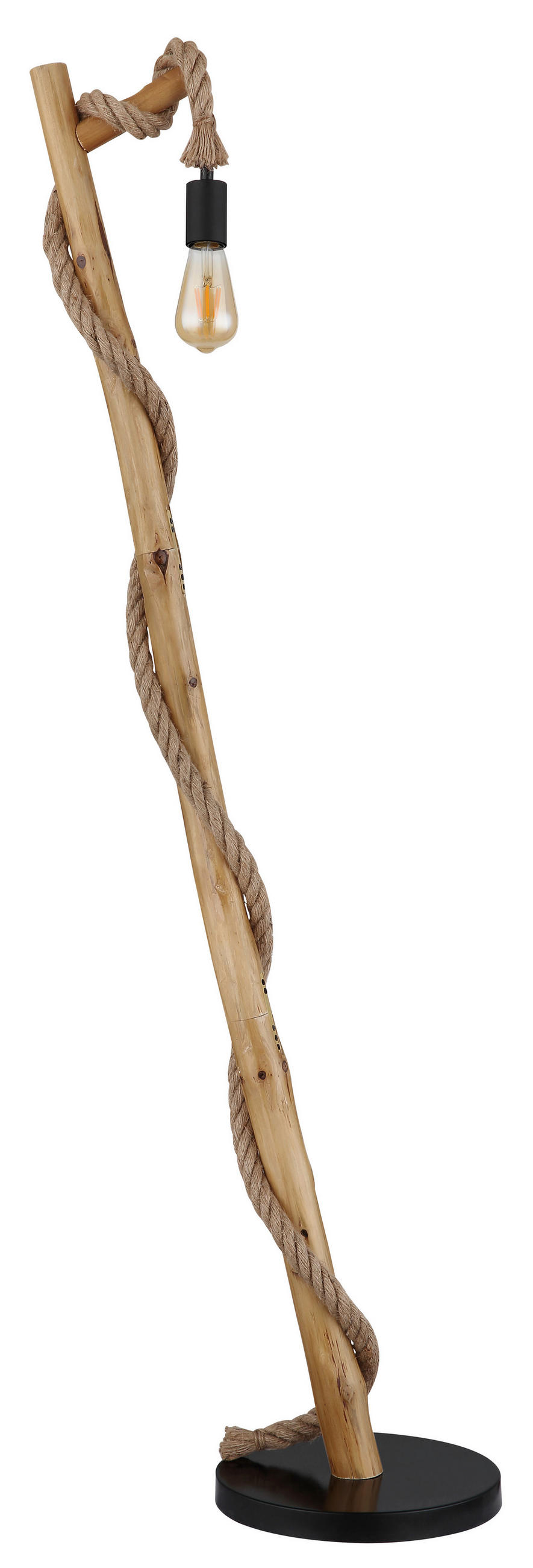 GOLVLAMPA Ulleu 42,5/30/150 cm    - brun/svart, Natur, metall/trä (42,5/30/150cm) - Globo